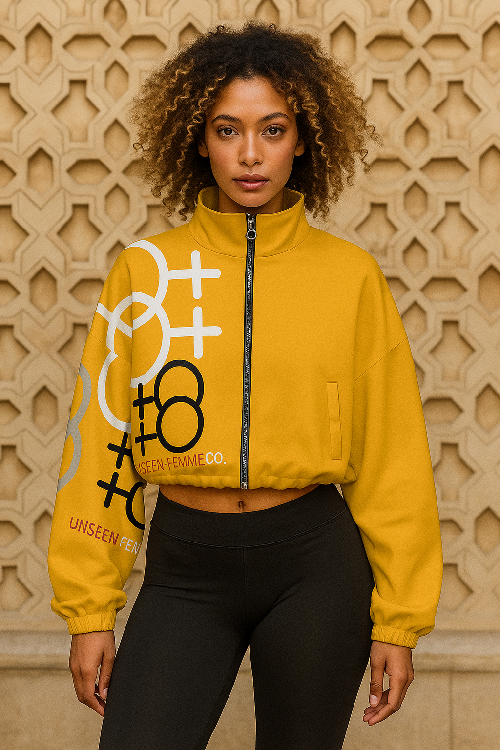 confident pose in mustard jacket confident pose in mustard jacket